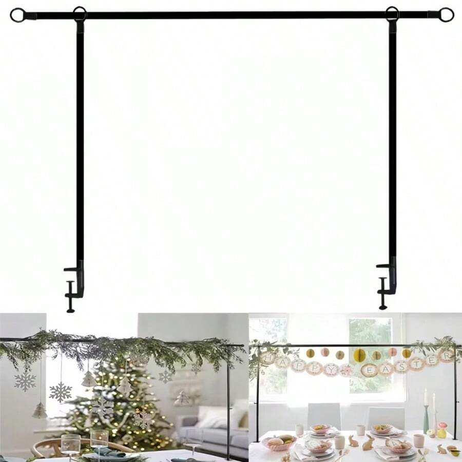 UPPVU Adjustable Arch Table Frame - Heavy-Duty Iron Construction, Telescopic Range From 2.4ft To 8.5ft - Suitable For Wedding, Birthday, Halloween, Christmas Decorations And Party Event Home Decor - Sturdy, Durable, Versatile Table Frame - Black - View 1
