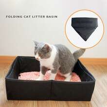 Foldable Portable Cat Litter Box, Collapsible Travel Cat Toilet, Suitable For Car Road Trips - S-checkered - View 13