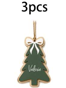 Custom Christmas Tree Wooden Plaque, Personalized Gift Decor, Farmhouse Holiday Ornament, Customized Name Tag For Xmas Tree, Customizable Present Decoration, Festive Home Hanging Sign, Christmas Gift For Family, Christmas Ornament, Living Room Decor - Style a - View 8