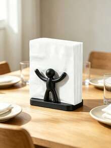1pc Creative Hugging Figure Napkin Holder, Christmas Tabletop Decor, Christmas Holiday Table Decor Napkin Holder, Unique Home Decor Gift, Suitable For Christmas, Halloween Holiday Decoration, Home, Cafe, Restaurant Decorative Tabletop Accessory, Kitchen Essential - Multicolor - View 14
