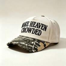 1pc MAKE HEAVEN CROWDED Embroidery Baseball Cap Mixed Color Brim Breathable Sport Hat Adjustable Strap For Men Women Street Style - Multicolor - View 11
