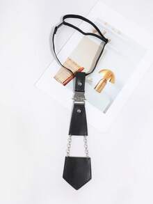 1PC Women's Fashion Punk Chain PU Choker Necklace, Suitable For Street Party Personalized Outfit - Multicolor - View 5