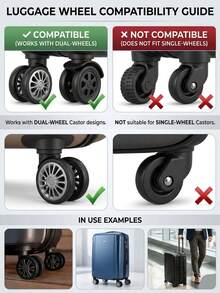 Multi-Color Silicone Universal Caster Wheel Protective Covers, Compatible With Luggage And Office Chair Casters, Quiet Noise Reduction, Anti-Wear, Easy Installation And Portable Storage, Protects Wheels From Bumps And Damage, Dual Use For Travel And Home Office, Practical Travel Accessory - Multicolor - View 4