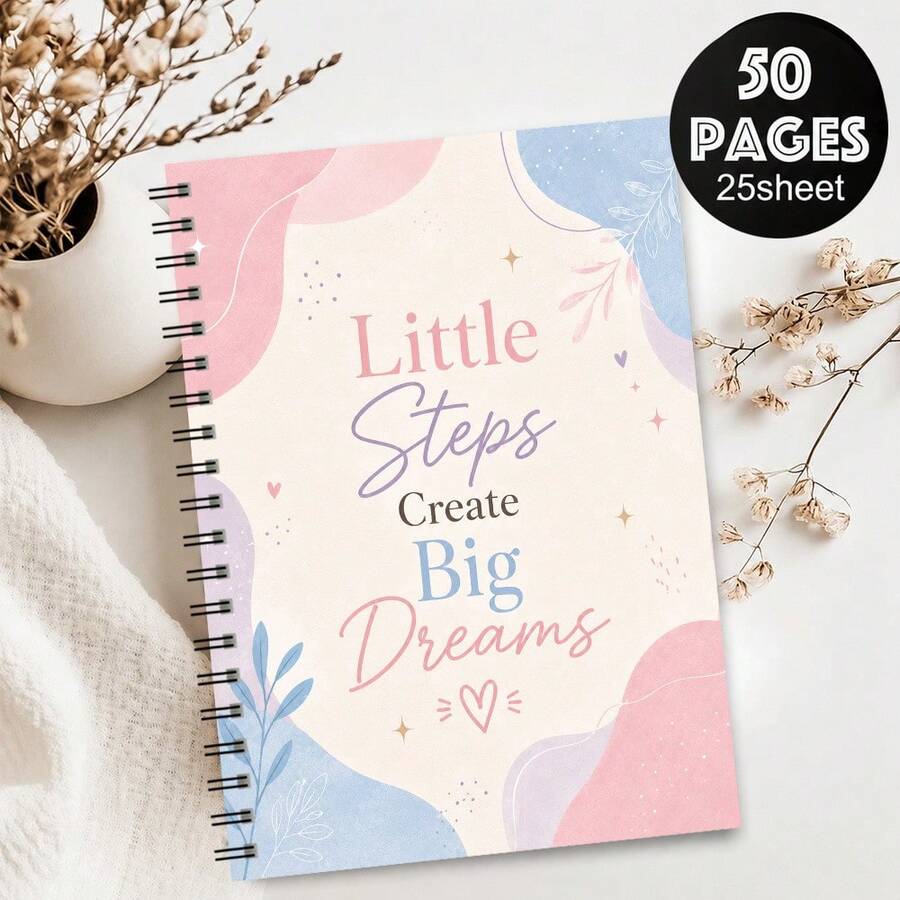 A5 Memory Journal For Mom 1pc- German "Tell Me Your Story", Guided Life Story Notebook With Floral Watercolor Design, 50 Pages 25 Sheets, Mother Keepsake Gift Book - A5 - View 1
