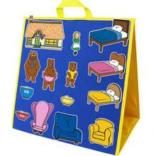 hoojojo 14pcs "Goldilocks And The Three Bears" Felt Storytelling Props, Interactive Storytelling Toys, Suitable For Kindergarten Classroom, Home Learning And Children's Story Time - Multicolor - View 1