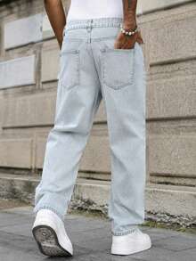 Men's Casual Versatile Commuting Denim Jeans With Pockets - Blue - View 2