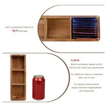 1PC Wooden Tea Bag Organizer 3 Slot Tea Storage Holder Box Wooden Color - Multicolor - View 5