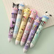 SANRIO 1 buah Pulpen Ballpoint Kartun 10 Warna, Pulpen Perencana Multi-Warna yang Dapat Diklik untuk Pelajar, Pulpen Stabilo dengan Nilai Estetika Tinggi, Untuk Pelajar, Pekerja Kantoran, Musim Kembali ke Sekolah, Hadiah untuk Teman Sekelas, Guru, Teman, Keluarga. - A - View 9