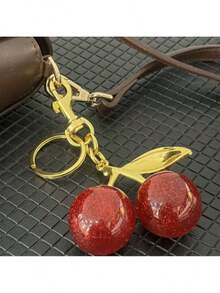 2pcs Large Cherry Crystal Pendant Keychain, Shiny Cherry Pendant Keychain With Clip, Shiny Resin And Metal Accessories, Unisex Keychain, Wallet And Bag Charm, Suitable As Valentine's Day Gift For Her - Upgraded Version - View 8