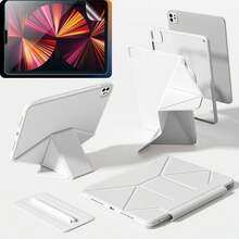 Dynamic Folio 磁吸支架保護殼，適用 iPad Pro 13/11 2025 M5 A3362 A3359、2023/2022/2024 M4，適用 iPad Air 13/11 2026 (M4)，適用 iPad A17 11代/10代、Mini A17 6 2024/2022、M2 Pro 12.9 4代/5代/6代，超薄設計，20+種觀看角度，自動喚醒/睡眠 - 灰色 - 查看 26