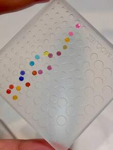 1pc Nail Art Mold With Glitter Small Round Pieces, DIY Transparent Silicone Mold Nail Decoration - Clear - View 2