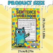 Sentence Construction And Reading Practice Workbook, Complete Missing Words Through Fun Activities, Color Pictures Guide Simple Sentence Making, Develop Reading Readiness And Vocabulary Recognition, Suitable For Home And School Interactive Learning - Alphabet Book - View 3