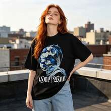 American-Style Small Collar Hip-Hop Casual Loose Short-Sleeve Shirt T Shirt All-Matching - 黑色 - 查看 1