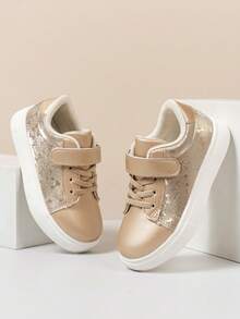 Girls' Low-Top Casual Sneakers, Boys' Style Shoes - Gold - View 4