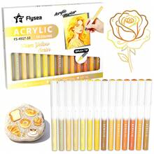 Flysea New Colorful Series 14pcs/Box, Vibrant Macaron Dopamine Gray Blue Green Brown And More Professional Acrylic Marker Pens, New Free Ink System, Multiple Color Combinations Available, Newly Launched, Better Quality, Smoother Writing Experience, Designed For Professional Artists - Sets - View 16
