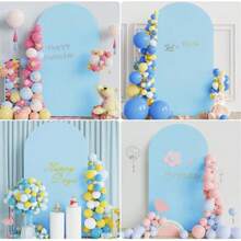 Light Blue Arch Backdrop, 5ft, 6ft, 6.6ft, 7.2ft Wedding Arch Cover, Double-Sided Spandex Fabric Arch Backdrop, Dome Arch Backdrop, Suitable For Birthday Party And Wedding Arch Frame Decoration (Arch Frame Not Included, Only Backdrop Sold) - Light Blue - View 4