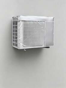 1 Set S-XXL Multi-Size Anti-Aging Polyester Waterproof Fabric Air Conditioner Outdoor Unit Cover, Outdoor Courtyard All-Season Use, Minimalist Practical Style, Silver Square Shape, Elastic Hem Design, Rainproof Dustproof Sunproof Air Conditioner Outdoor Unit Protective Cover - Full Coverage - View 18