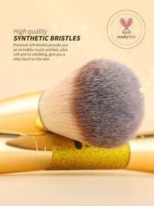 DUcare Golden 7-Piece Shimmer Multi-Functional Dual-Ended Makeup Brush Kit, All-In-One Foundation Powder Concealer Contour Eyeshadow Makeup Brush Collection, Crafted With Synthetic Fibers For A Flawless, Portable And Essential Beauty Brush Tool - Gold - View 3