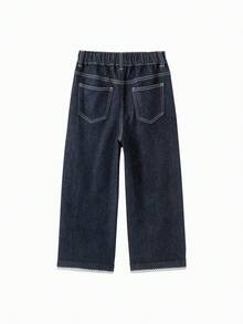Balabala Girls Denim Jeans Soft Comfortable Long Pants Fashion Casual Trousers For Tween Girl Fall Outfit - Raw Denim - View 5
