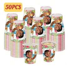 10/30/50PCS Ocean Romance Mona Theme Party Cups, Disposable Paper Cups, Suitable For Birthday Parties, Wedding Parties And Kitchens. - Multicolor - View 6