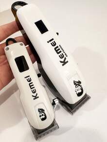Kemei 2件組專業電動理髮器套組 USB充電無線電動修剪器 KM-PG809A 與 KM-232 男士理容家用套組 白色系列 - 白色 - 查看 5