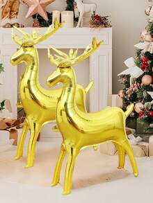1pc Christmas Reindeer Balloon, Includes White, Gold, Colorful Reindeer, Suitable For Christmas Decoration, Balloon Deer, New Year Party Decoration - Multicolor - View 6