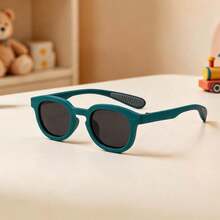 1 Pair Kids Square Rounded Frame Glasses With Double Rivets And Non-Slip Nose Pads, Sweet Decorative Eyewear For Outings, Daily Wear, Street Photography And Check-In - Multicolor - View 2