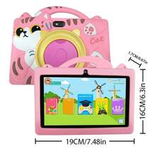 yesido Tablet 7 inci dengan RAM 4GB + ROM 64GB / Prosesor Quad-Core 1.3GHz / Android 13 MTK8321 / Layar IPS HD 1280x800 / Kamera 2MP+5MP / Baterai 4000mAh / WiFi, Kontrol Orang Tua, Edukasi, Gaming / Bahan ABS + Silikon, Tablet Edukasi - Kuning - View 6