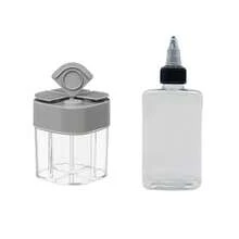 4-In-1 Plastic Salt & Pepper Shaker + Transparent Spout Oil Dispenser Small Portion Bottle, 4-Compartment Flip Spice Dispenser, Travel Spice Container With Dividers, Lidded Seasoning Shaker, Labeled Travel Spice Jar, For BBQ, Cooking, Baking, Storing Spices, Salt, Sugar, Etc. - Multicolor - View 16