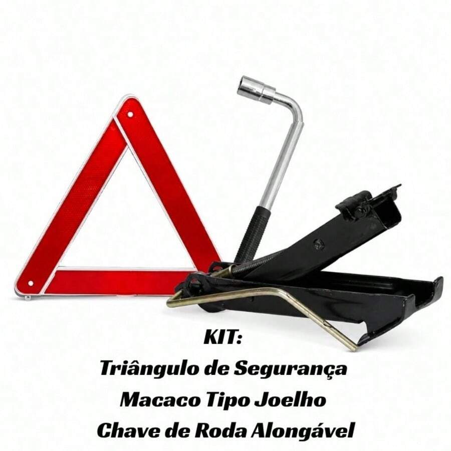 Kit Triangulo + Macaco Tipo Joelho + Chave De Roda Alongável - A - Visão 1