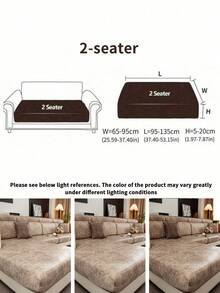 1 Stück hellbrauner elastischer Sofabezug aus Kunstleder, passend für 1 2 3 4-Sitzer Sofa, bequemer Sofabezug, Sofakissenbezug, geeignet für Außen- und Innenbereich, Wohnzimmer, Hotel - Hellbraun - Übersicht 16