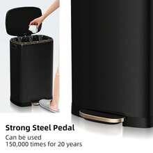 Office Trash Can - Black - View 3