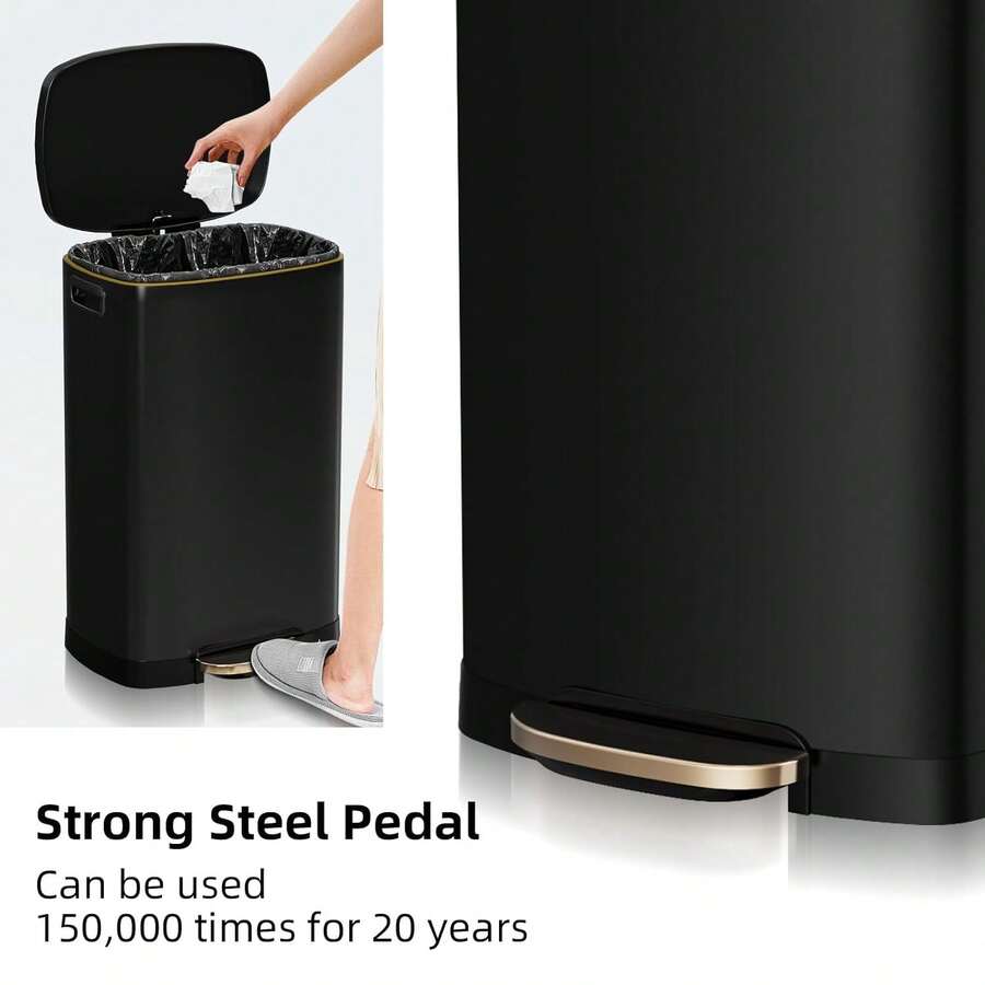 Office Trash Can - Black - View 1