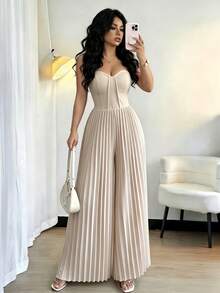 Women Jumpsuits - Apricot - View 3