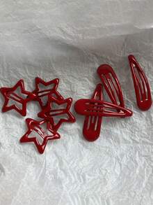 1Set/16pcsY2K Star & Water‑Drop BB Hair Clips, Sweet‑Cool Candy‑Color Oil‑Drip Small Bangs Side Clips, Versatile Daily Hair Accessories For Girls - Multicolor - View 10