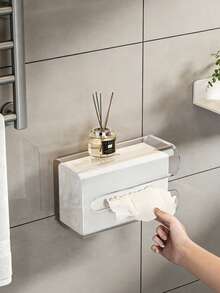 1pc Tissue Box Holder, Wet Wipe Storage Box, Wall-Mounted Facial Tissue Rack, Suitable For Living Room, Kitchen, Bathroom And Toilet, Daily Use, Perfect Holiday Gift For Women, Friends, Mothers, Boyfriends, Students, Mother's Day, Father's Day - Multicolor - View 2