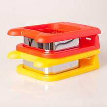 2pcs Square Bread Cutter, 2 Pieces Set Kitchen Essential Sandwich Cutter, Stainless Steel Toast Press Mold Sealer, Quick Make Square Pocket Sandwich, Portable Breakfast DIY Bread Tool Set - Red + Yellow - View 11