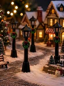 Christmas Mini Street Light Model, Christmas Miniature Landscape Light Village, Suitable For Christmas Decoration, Fairy Garden, Christmas Village Display - Multicolor - View 10