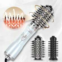 Sikat Pengering Rambut Putar 4-in-1 dengan 2 Kepala Sikat yang Dapat Dilepas, Set Sikat Pengering Rambut Putar Anti-Frizz untuk Mengeringkan dan Menata Rambut dengan Gaya Keriting ke Dalam, Tegangan Standar Eropa 230V, Cocok untuk Rambut Sedang hingga Panjang - MultiWarna - View 18