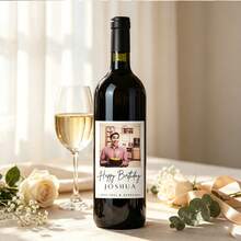 Custom Wedding Wine Bottle Labels, For Bridal Showers, Engagement Parties.Custom Champagne Spirit Labels. Personalized Anniversary Photo Wine Labels. - Multi-color - Wine Bottle Stickers - View 5