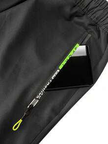 Men's Casual Sports Straight Leg Long Pants, Autumn Multi-Pocket Cargo Pants - Black - View 6