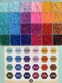 Manik-manik Perler Mini 2,6mm Seni Piksel Manik-manik Besi Mutiara Warna-warni Manik-manik Fuse Puzzle Mainan Puzzle 3D Buatan Tangan DIY - MultiWarna - View 6
