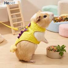 2pcs/Set Cute Dinosaur Scale Design Adjustable Small Pet Harness And Leash, Suitable For Ferrets, Lizards, Guinea Pigs, Hamsters, Rabbits And Other Small Animals. Small Pet Supplies/Pet Accessories (Random Color) - Multicolor - View 2