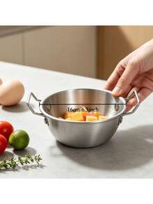 Brushed Stainless Steel Mixing Bowl, Double-Sided Handles, Rivet-Reinforced Flat Bottom Prep Bowl, Anti-Splash Metal Bowl, Suitable For Beating Eggs, Making Sauces, Mixing Salads, Serving Fruit And Yogurt - View 11