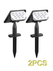2pcs Outdoor Solar Spotlights, 2/7 LED Beads, Motion Sensor Flagpole Landscape Ground Lights, Solar LED Lights, Suitable For Garden, Swimming Pool, Trees, Pond, Backyard Patio - Warm Light - View 14