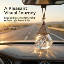 Hanging Car Aromatherapy Diffuser 8ml 5 Colors Glass Bottle Empty Refillable Essential Oil Fragrance Pendant Bottle Wooden Cap With Hanging Rope - View 4