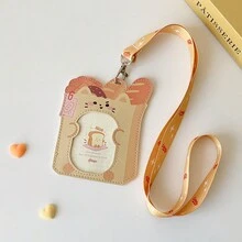 Food Cartoon Lanyard Card Holder Cute Toast Bear Student Campus Meal Card Bus Subway Card Idol Photo Card Storage Protective Case - Multicolor - View 12