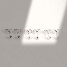 SENLANSP 3 Pairs 316 Stainless Steel Mini Ball Stud Earrings, Unisex, Fashion Cartilage, Tragus, Helix Multi-Piercing Jewelry Set - Earrings - View 2
