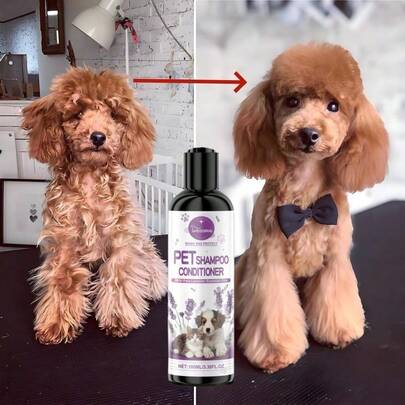 Lavender Pet Fur Care Oil, Plant Based Leave-In Conditioner For Dogs & Cats, Detangles Matted Fur & Reduces Shedding, Boosts Coat Shine Infused With Pure Lavender Essential Oil