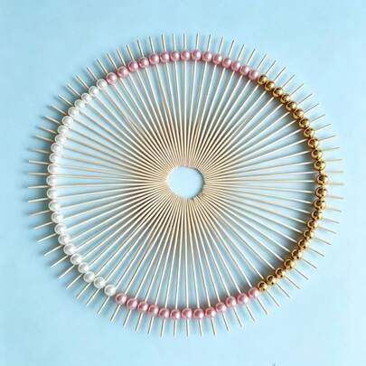 200/100/80/50/20/1pc Pearl Decorated Fruit Picks Bamboo Cocktail Picks, Gold/Silver/White Multi-Color Round Bead Fruit Forks, Dessert Cake Sandwich Bamboo Picks, Wedding Birthday Party Banquet Buffet Table Decoration Supplies